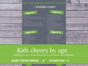 kids chores by age
