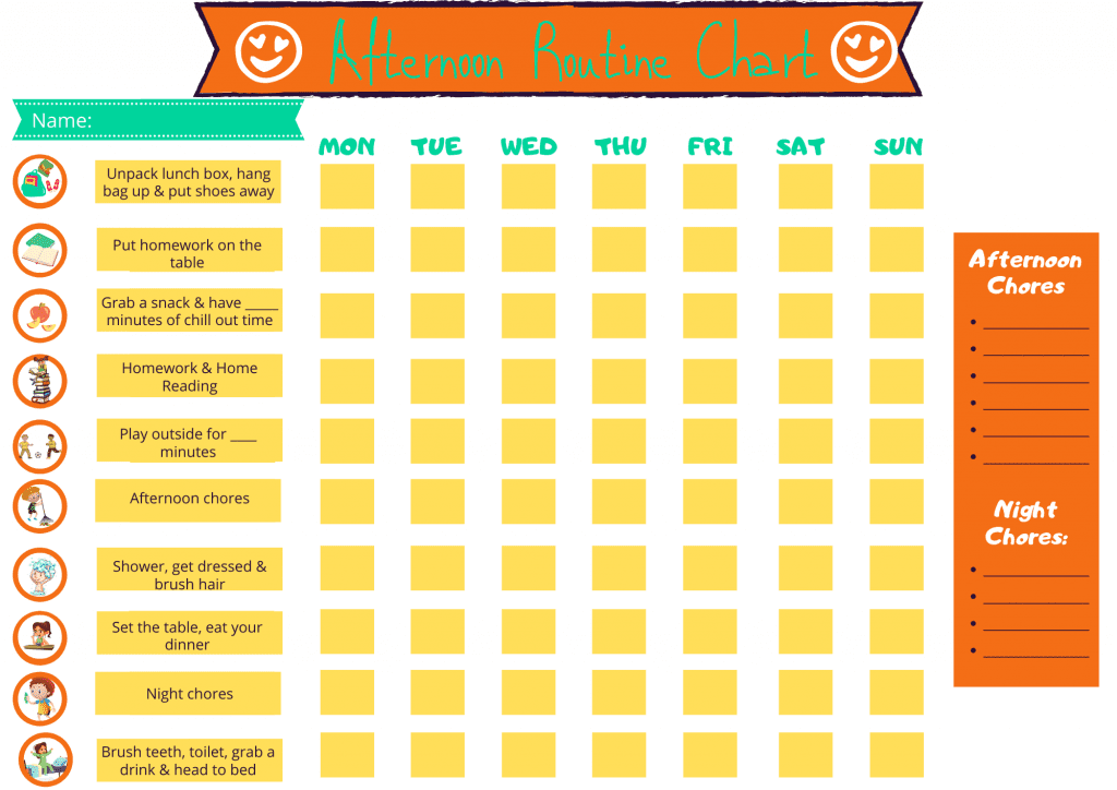 Afternoon Routine Chart